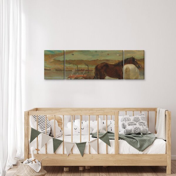 Obraz - Edgar Degas, Horses in a Meadow, reprodukce (170x50 cm)