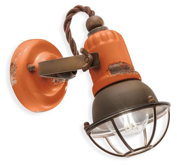 Ferroluce Nástěnné retro svítidlo LOFT, š. 19 cm, 1xE14 Barva: Červená