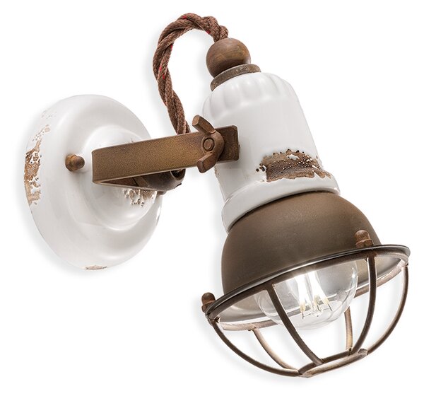Ferroluce Nástěnné retro svítidlo LOFT, š. 19 cm, 1xE14 Barva: Červená