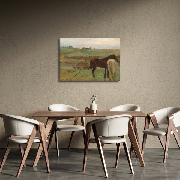 Obraz - Edgar Degas, Horses in a Meadow, reprodukce (70x50 cm)