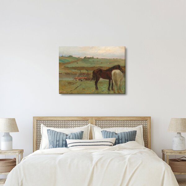 Obraz - Edgar Degas, Horses in a Meadow, reprodukce (70x50 cm)