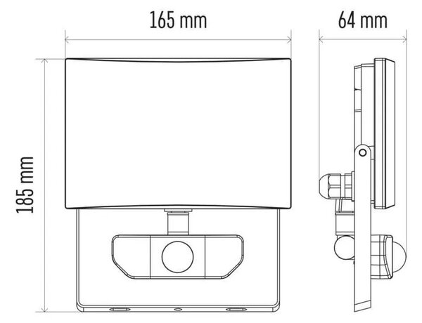 ZS2931 LED Reflektor TAMBO PIR ZS2931 16,5x6,4x18,5cm 30W 2400lm 4000K IP54