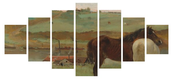 Obraz - Edgar Degas, Horses in a Meadow, reprodukce (210x100 cm)
