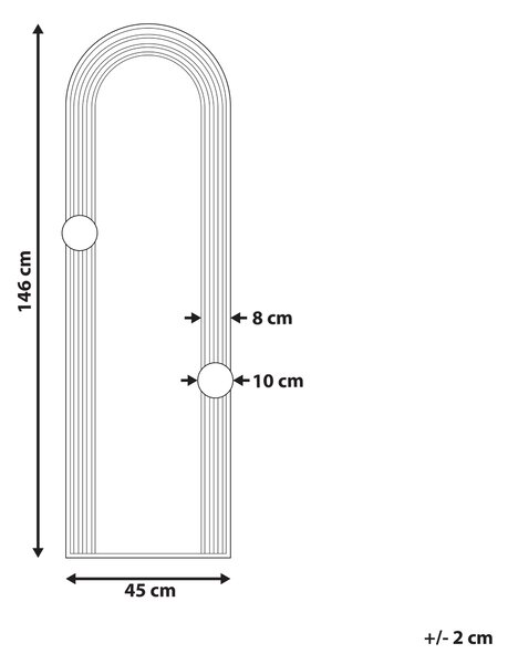 Zrcadlo AJAIN 45 cm 146 cm Kov Černá