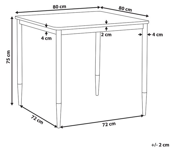 Jídelní stůl SHALFORD Černá 80 cm 80 cm