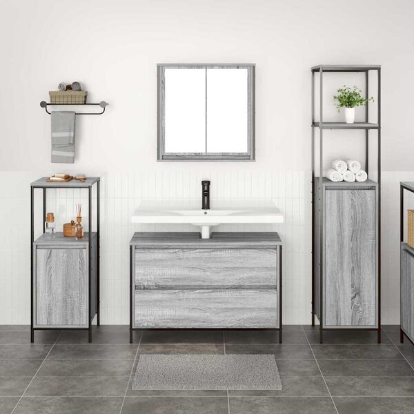 Sada koupelnového nábytku 3 ks Šedá Sonoma 90 x 34,5 x 60 cm 3328362