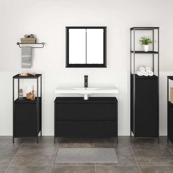 Sada koupelnového nábytku 3 ks Černý dub 90 x 34,5 x 60 cm 3328359