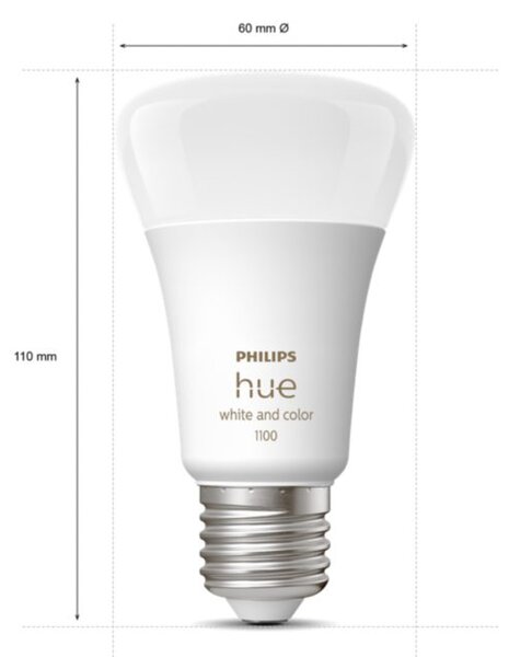 Hue WACA LED žárovka E27 A60 9W 1100lm 2000-6500K RGB IP20