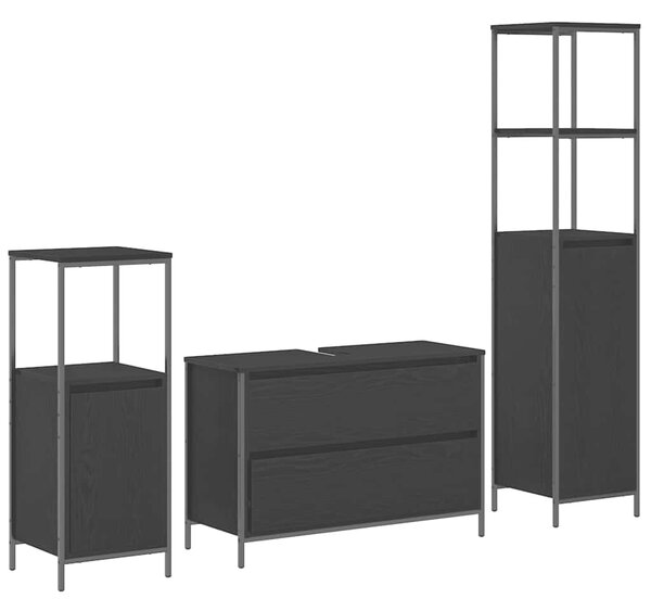 Sada koupelnového nábytku 3 ks Černý dub 90 x 34,5 x 60 cm 3328359