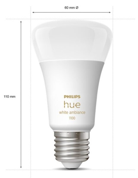 Hue WA LED žárovka E27 A60 8W 1100lm 2200-6500K IP20