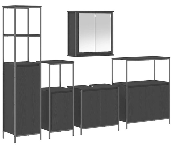 Sada koupelnového nábytku 5 ks Černý dub 36 x 35 x 165 cm 3328384