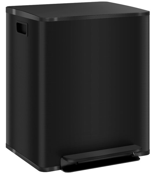 Dvojitý odpadkový koš na tříděný odpad 2x25 l, černý 851-037V02BK