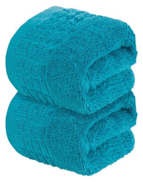 LIVARNO home Froté ručník pro hosty, 30 x 50 cm, 2 kusy (tyrkysová) (100341549004)