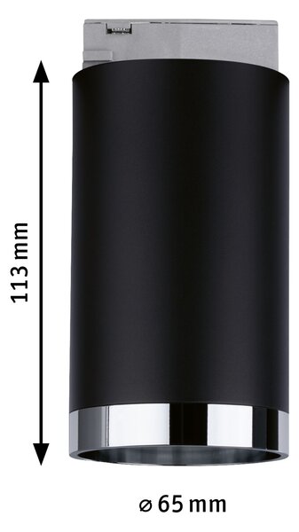 Paulmann 96918 Tube, spot pro Urail system, 1x10W LED GU10, matná černá, délka 11,2cm