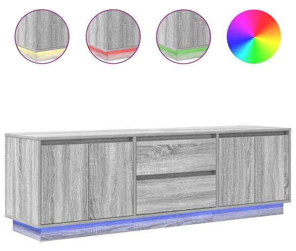 TV skříňka s LED světly šedá Sonoma 160,5x41x50 cm 3328431