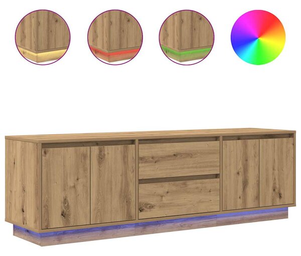 TV skříňka s LED osvětlením dub artisan 160,5x41x50 cm 3328434