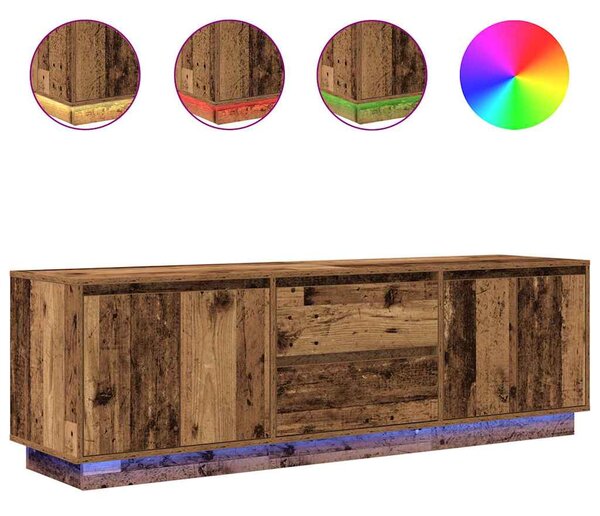 TV skříňka s LED osvětlením starého dřeva 160,5x41x50 cm 3328433