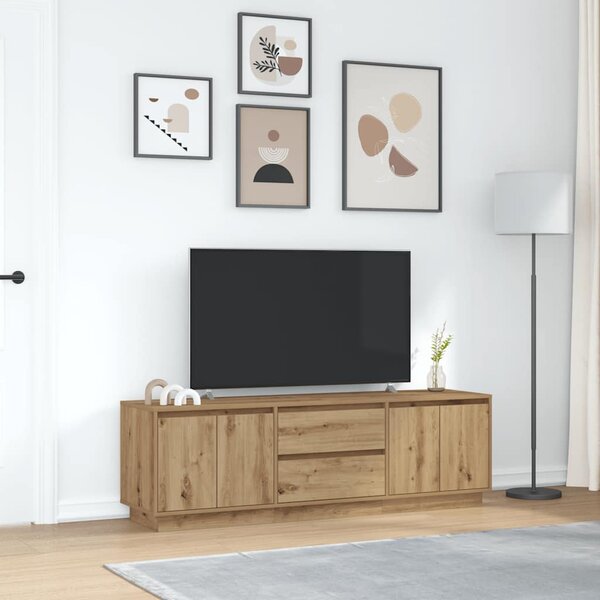 TV skříňka s LED osvětlením dub artisan 160,5x41x50 cm 3328434