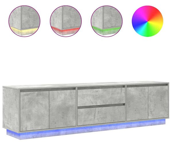 TV skříňka s LED osvětlením betonově šedá 193,5x41x50 cm 3328438