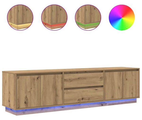 TV skříňka s LED osvětlením dub artisan 193,5x41x50 cm 3328443