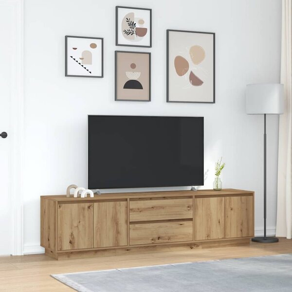 TV skříňka s LED osvětlením dub artisan 193,5x41x50 cm 3328443