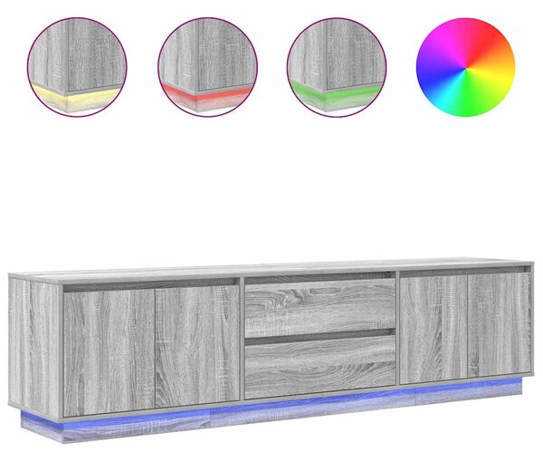 TV skříňka s LED světly šedá Sonoma 193,5x41x50 cm 3328440