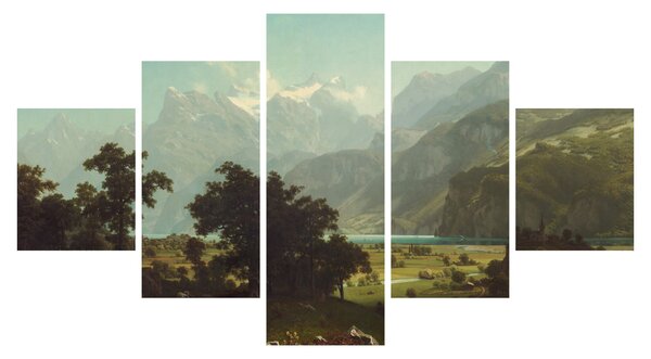 Obraz - Albert Bierstadt, Lake Lucerne, reprodukce (125x70 cm)