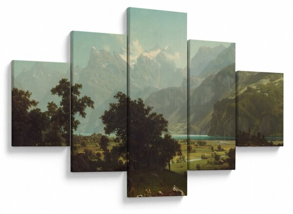 Obraz - Albert Bierstadt, Lake Lucerne, reprodukce (125x70 cm)