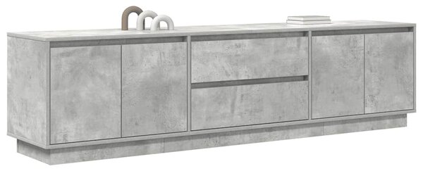 TV skříňka s LED osvětlením betonově šedá 193,5x41x50 cm 3328438