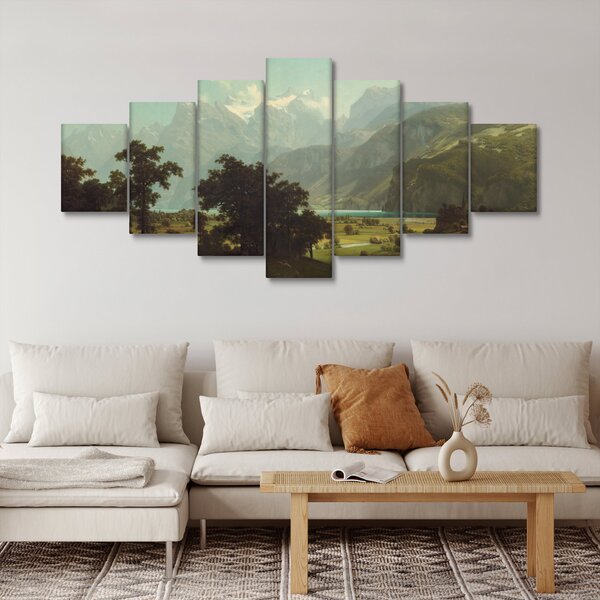 Obraz - Albert Bierstadt, Lake Lucerne, reprodukce (210x100 cm)