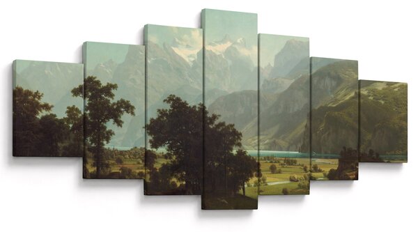 Obraz - Albert Bierstadt, Lake Lucerne, reprodukce (210x100 cm)