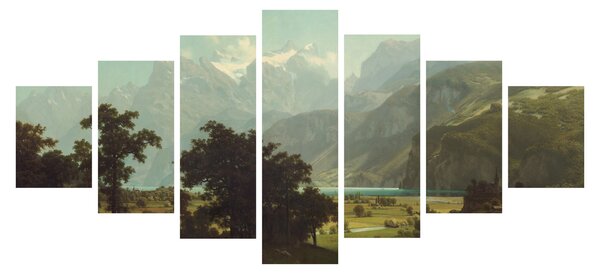 Obraz - Albert Bierstadt, Lake Lucerne, reprodukce (210x100 cm)