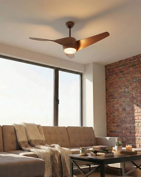 Stropní ventilátor se světlem PARIA s dálkovým ovládáním Hnědá