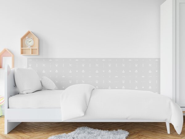 FUGU Ochrana stěny za postel - Pixel wars grey Varianta ochrany zdi: Delší strana postele 200x65 cm