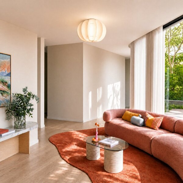 Stropní Lampa Lindby, Winslow, stmívatelné, Bílá, Obývací pokoj, Plast, Skandinávský