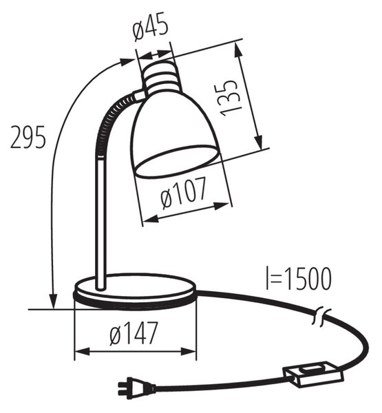 Stolní lampa Kanlux ZARA 07564 bílá
