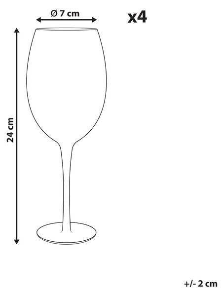 Sada 4 sklenic na víno MORGANITE 530 ml Průhledná