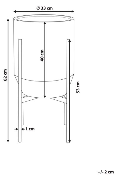 Květináč na stojanu HYBRIDUM Kov 33 cm Šedá