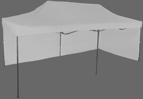 Nůžkový stan 3x6m ocelový, 2 boční plachty, Šedá / antracitová