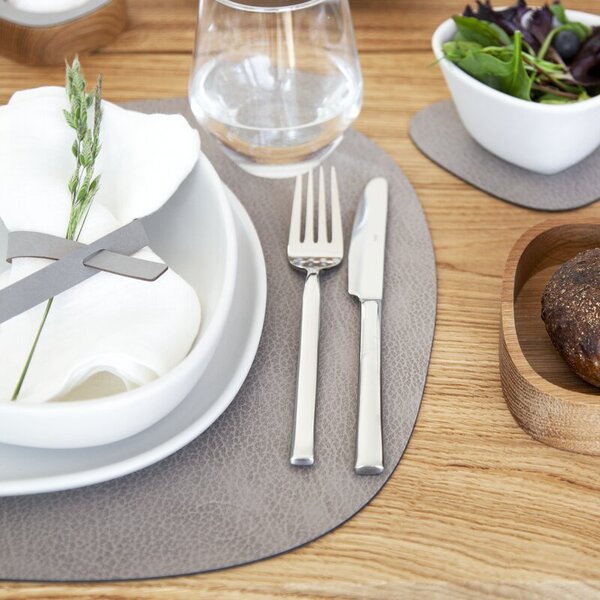 LIND DNA Oboustranné prostírání Curve Dinner - Warm Grey/Black LND138