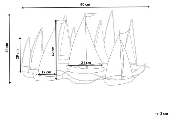 Závěsná ozdoba Loď BOHRIUM Kov 50 cm Modrá