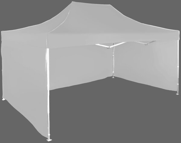 Nůžkový stan 3x4,5m hlinikovy, 3 boční plachty, Šedá / antracitová