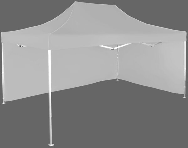 Nůžkový stan 3x4,5m hlinikovy, 2 boční plachty, Šedá / antracitová