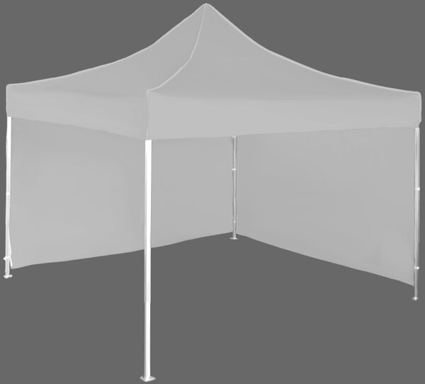 Nůžkový stan 3x3m hliníkový, 2 boční plachty, Šedá / antracitová