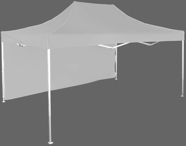 Nůžkový stan 3x4,5m hlinikovy, 1 boční plachta, Šedá / antracitová