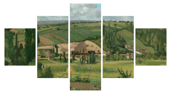 Obraz - Camille Pissarro, Landscape at Les Pâtis, Pontoise, reprodukce (125x70 cm)