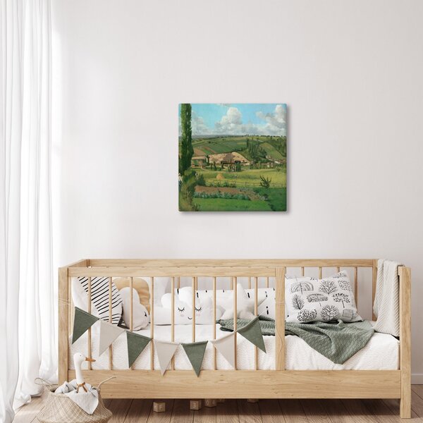 Obraz - Camille Pissarro, Landscape at Les Pâtis, Pontoise, reprodukce (30x30 cm)