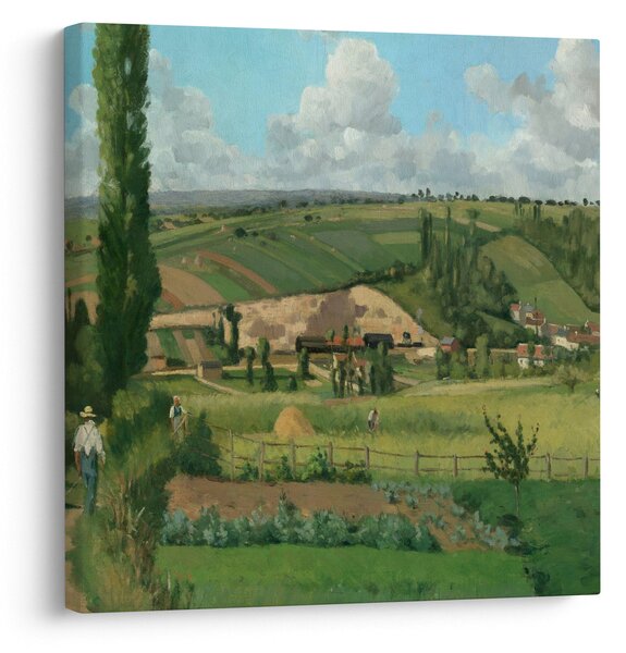 Obraz - Camille Pissarro, Landscape at Les Pâtis, Pontoise, reprodukce (30x30 cm)