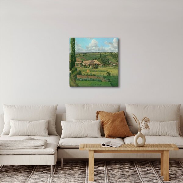Obraz - Camille Pissarro, Landscape at Les Pâtis, Pontoise, reprodukce (30x30 cm)