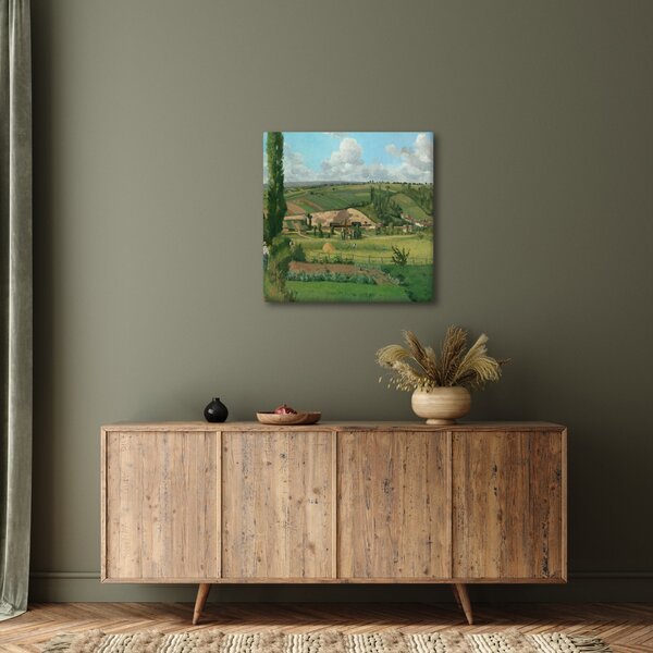 Obraz - Camille Pissarro, Landscape at Les Pâtis, Pontoise, reprodukce (30x30 cm)